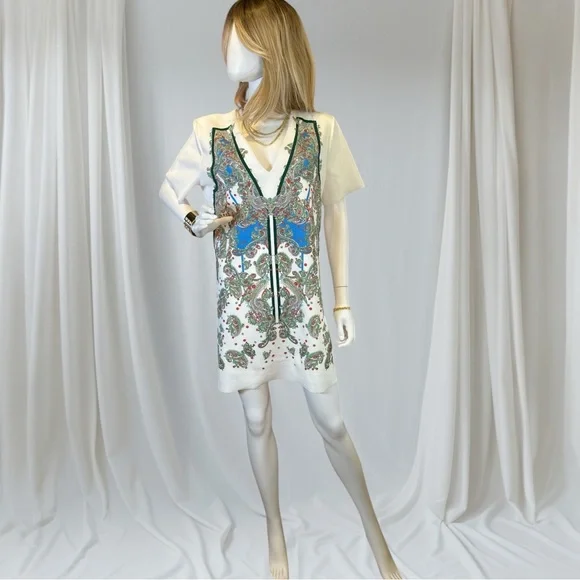 Zara White and Blue Midi Dress - Picture 9 of 9